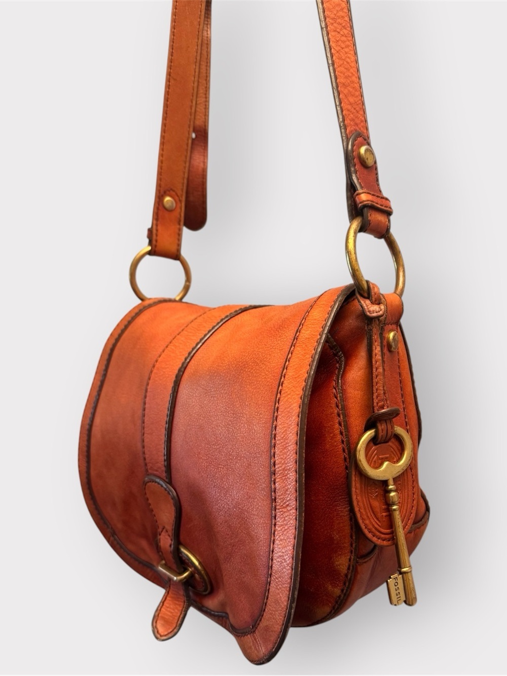 Vintage Reissue Fossil Leather Saddle Shoulder/crossbody Bag - Picture 3 of 16